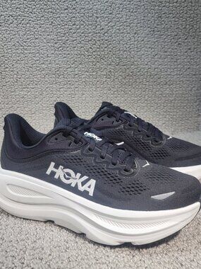 Hoka One One Bondi 9 Wide Women's Size 6.5D Black White Running Shoes 1162012